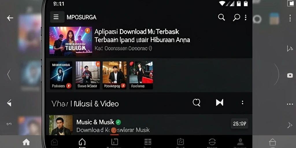 Antarmuka MPOSURGA yang menarik dan mudah digunakan untuk Download Musik.