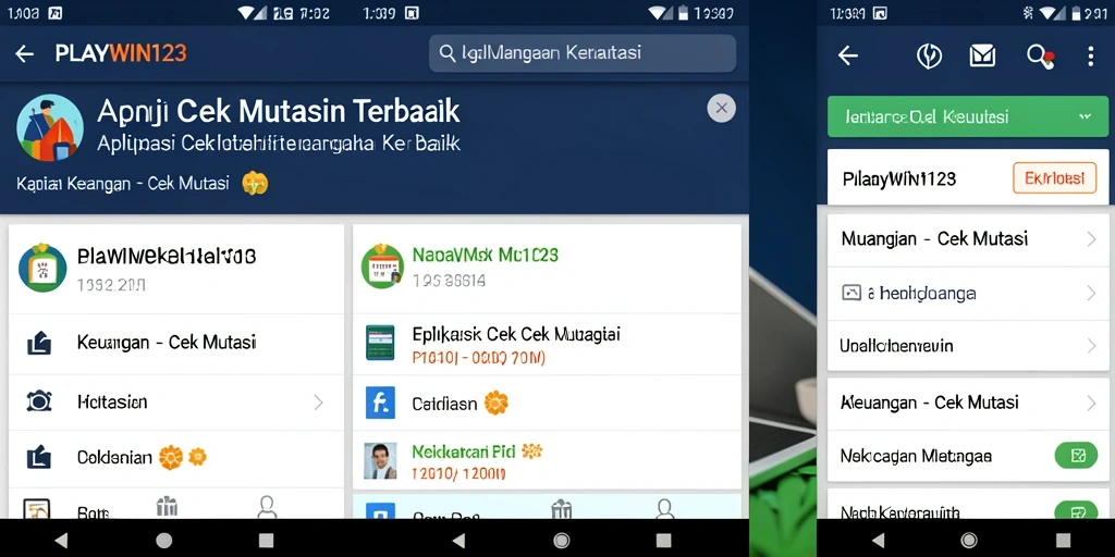 Antarmuka aplikasi PLAYWIN123 untuk pengecekan mutasi keuangan.