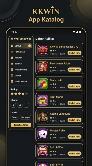 Tampilan katalog aplikasi kkwin
