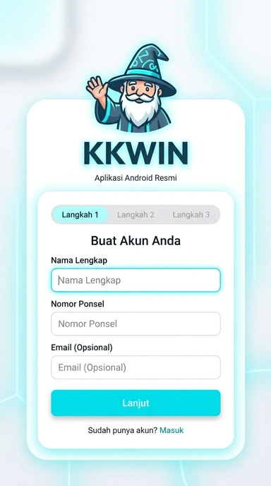 Tampilan halaman daftar kkwin
