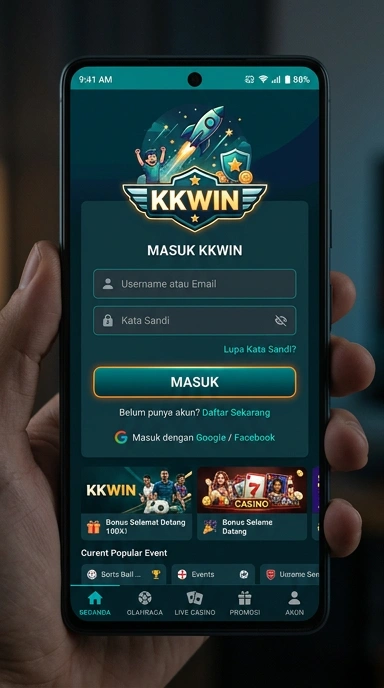 Tampilan halaman login kkwin